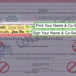 where to sign the title when selling car